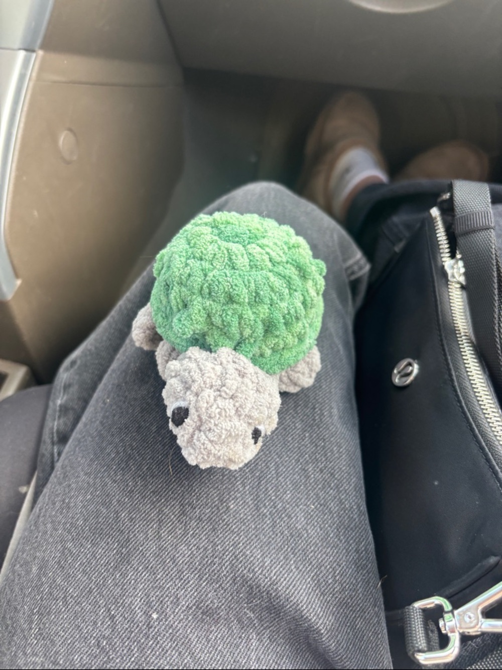 Plush Turtle Soft Toy - Green Shell, Gray Body